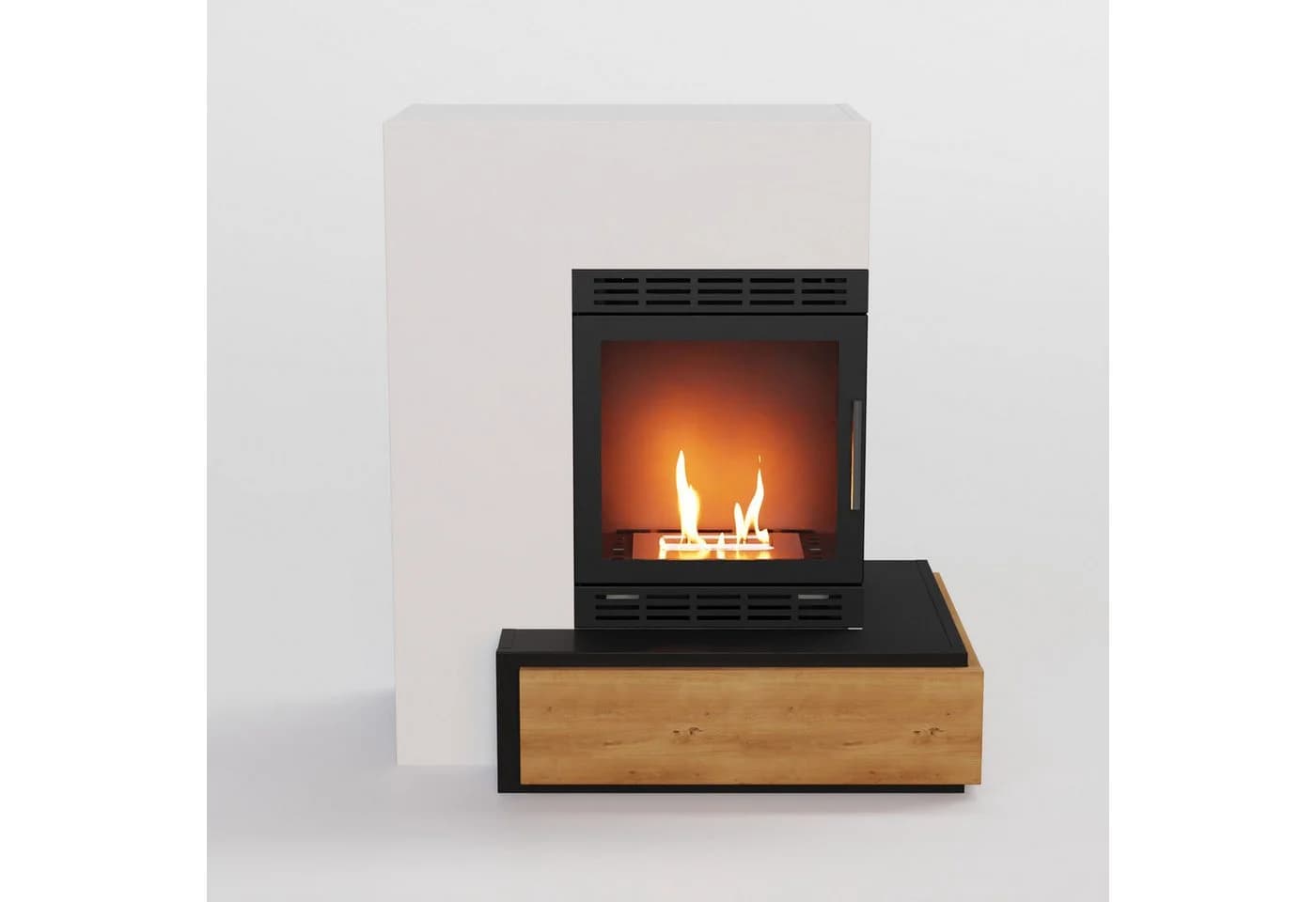 GLOW FIRE Narvik Vision Bioethanol Kamin Weiß mit Sicherheitstür - Bild 3