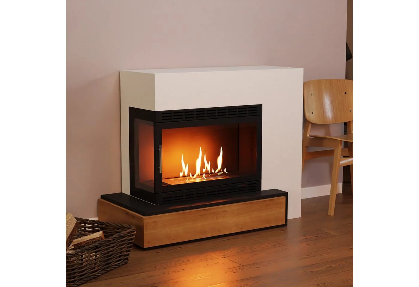 GLOW FIRE Bioethanol Kamin Narvik XL Vision Weiß mit Sicherheitstür - Bild 4