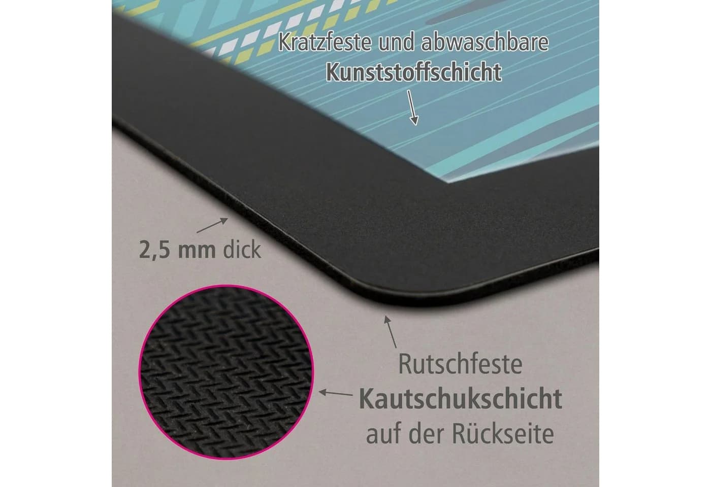 itenga Schreibtischunterlage Rennauto Motiv Bunt - Bild 3
