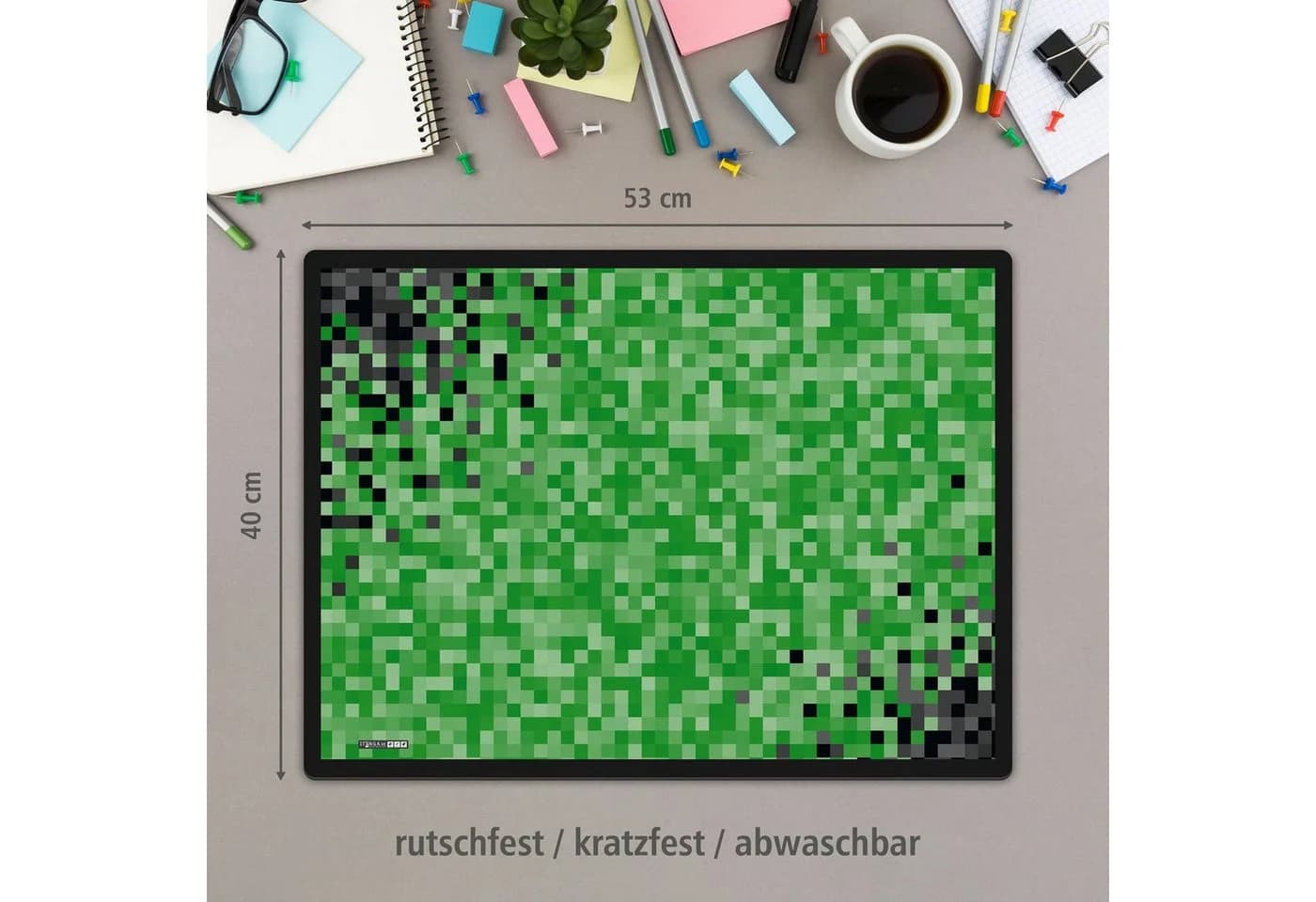 itenga Schreibtischunterlage PIXEL Motiv Kunststoff - Bild 3
