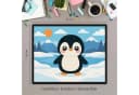 itenga Schreibtischunterlage & Papierkorb Set KAWAII Pinguin Motiv Bild 1