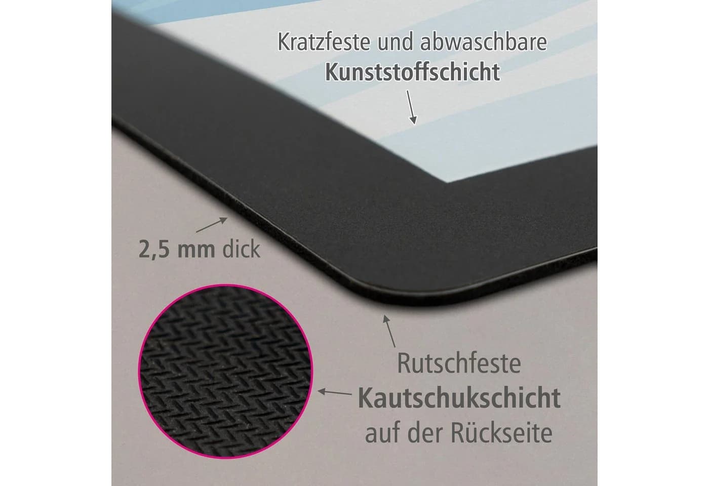 itenga Schreibtischunterlage & Papierkorb Set KAWAII Pinguin Motiv - Bild 4