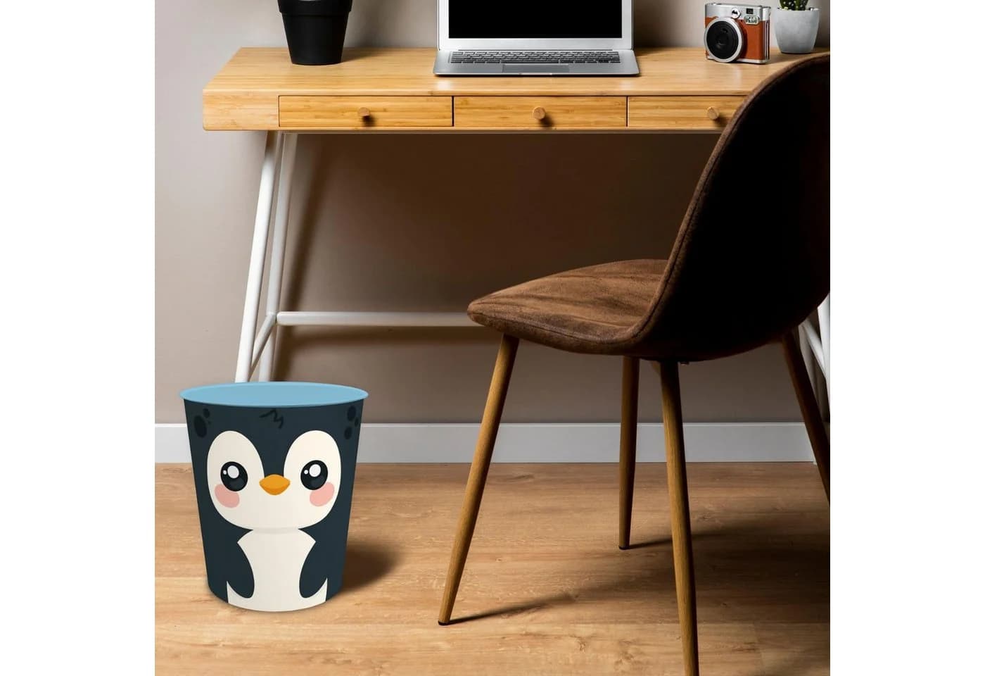 itenga Schreibtischunterlage & Papierkorb Set KAWAII Pinguin Motiv - Bild 5
