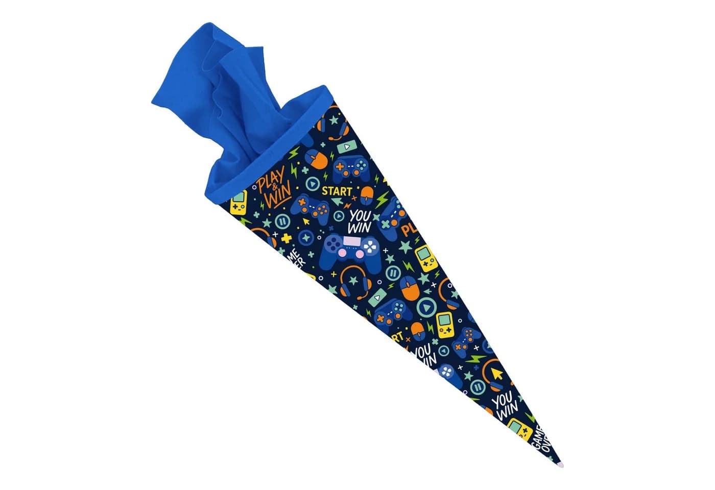 itenga Schultüte 70cm rund PLAY and WIN mit Filzverschluss