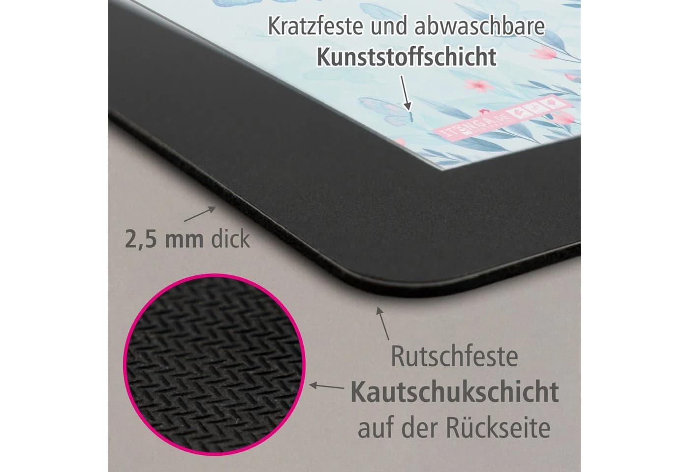 itenga Schreibtischunterlage & Papierkorb Set Kunststoff - Bild 4