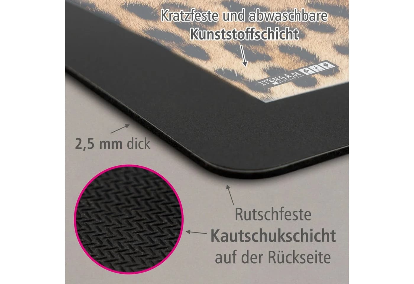 itenga Schreibtischunterlage & Papierkorb Set Kunststoff - Bild 4