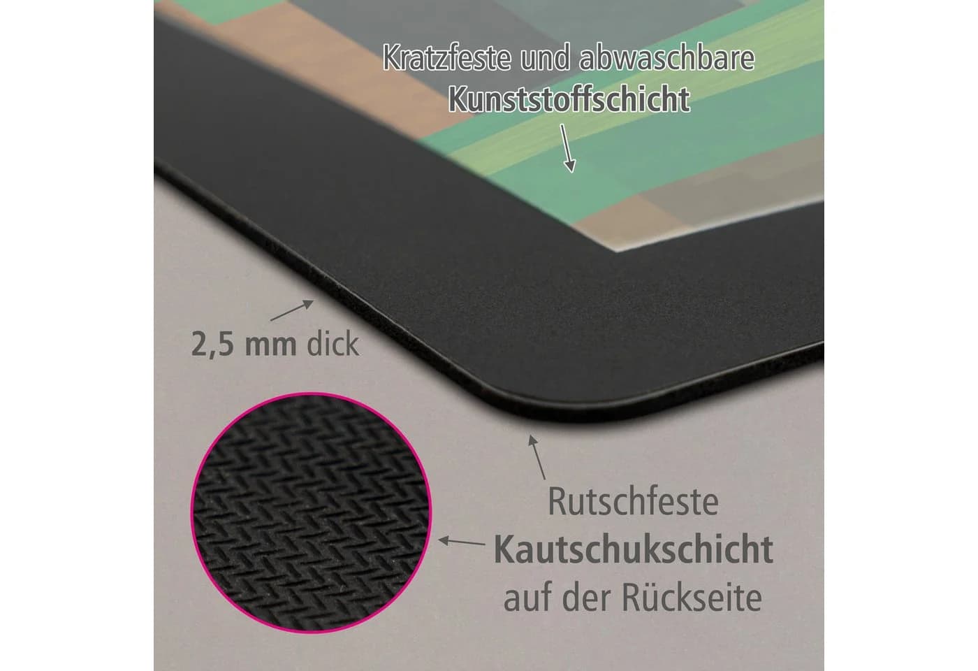 itenga Schreibtischunterlage & Papierkorb Set - Kunststoff - ca. 11 Liter - Bild 4