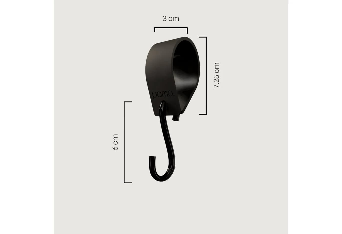 pamo. design Kleiderhaken 4er Set Schwarz Rutschfest PVC
