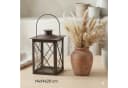 ReWu Kerzenlaterne Metall Braun 20 cm Eisen Windlicht mit Glas Bild 4