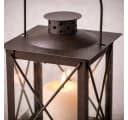 ReWu Kerzenlaterne Metall Braun 20 cm Eisen Windlicht mit Glas Bild 5