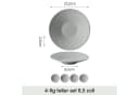 JIWOO Keramik-Tellerset 4-teilig Grau Ø21,2cm Bild 1