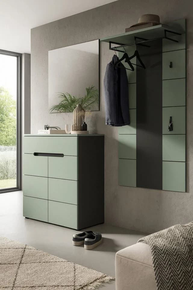 Inn.Furn Garderoben-Set Cooper 3-teilig Salbei Grün Basalt Grau - Bild 2