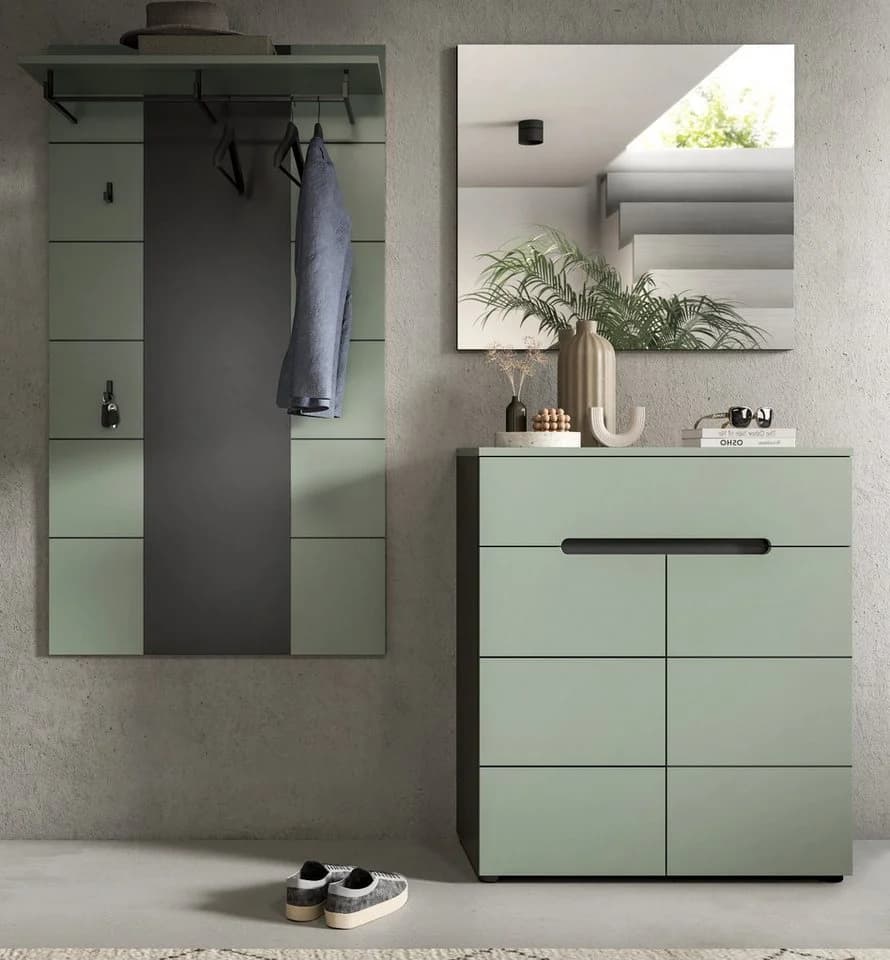 Inn.Furn Garderoben-Set Cooper 3-teilig Salbei Grün Basalt Grau - Bild 3