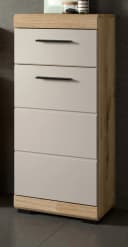 Inn.Furn Badkommode Shawn Badschrank Eiche Sand/Kaschmir 37x88cm Vollauszug Bild 2