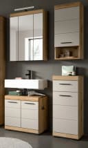 Inn.Furn Badkommode Shawn Badschrank Eiche Sand/Kaschmir 37x88cm Vollauszug Bild 5
