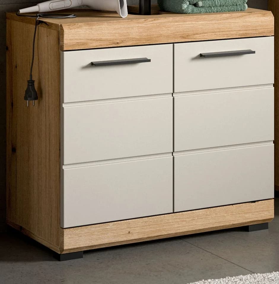 Inn.Furn Waschbeckenunterschrank Shawn 2-türig Eiche Sand - Bild 5