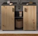 Inn.Furn Waschbeckenunterschrank Livia Artisan Eiche Grau 80cm Bild 1