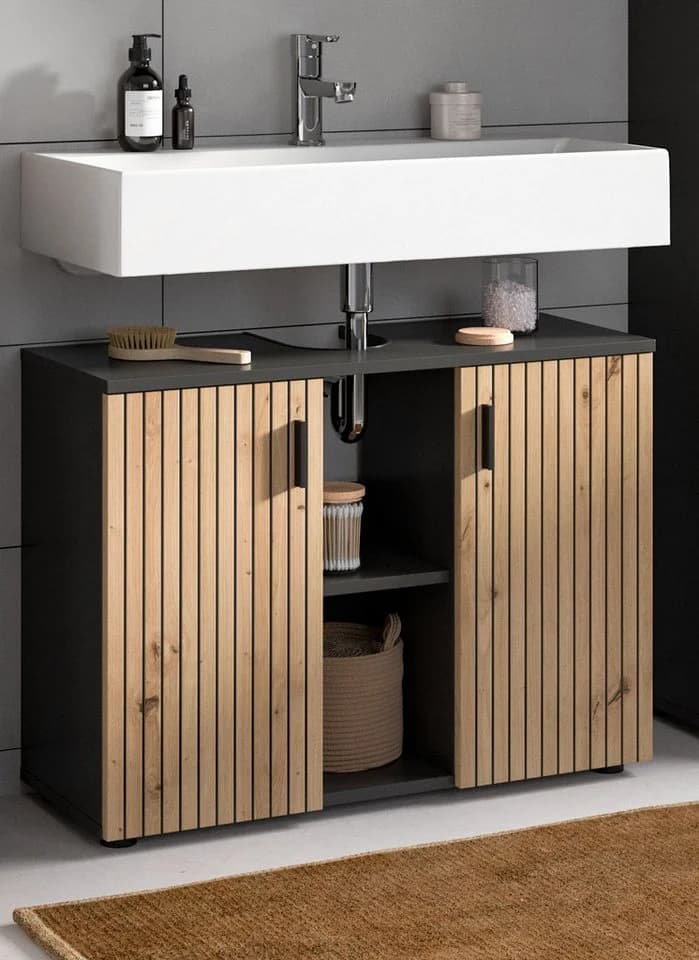 Inn.Furn Waschbeckenunterschrank Livia Artisan Eiche Grau 80cm - Bild 3