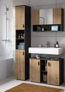 Inn.Furn Hochschrank Livia Badschrank Eiche Grau 2-türig Bild 4