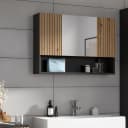 Inn.Furn Badezimmerspiegelschrank Livia 3-türig Grau Eiche Dekor Bild 3