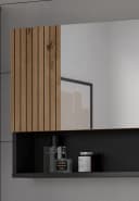 Inn.Furn Badezimmerspiegelschrank Livia 3-türig Grau Eiche Dekor Bild 4