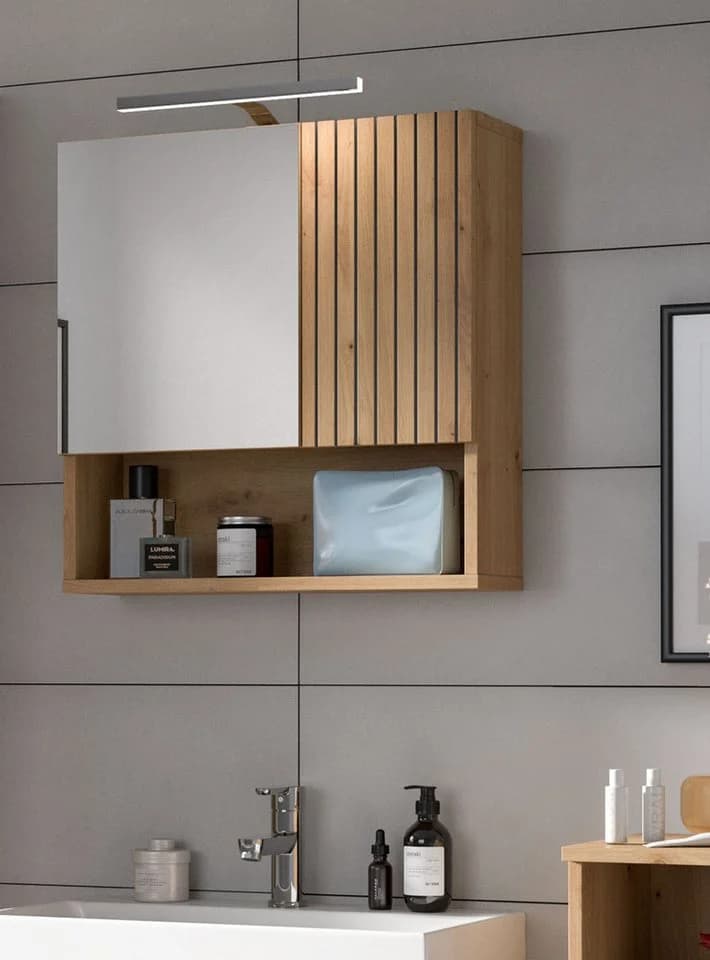 Inn.Furn Spiegelschrank Livia Artisan Eiche 2-türig mit LED-Beleuchtung - Bild 4