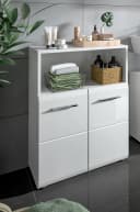 Inn.Furn Kommode Cover Badschrank Weiß Hochglanz 2-türig 60 x 80 cm Bild 3