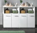 Inn.Furn Badkommode Cover Set 2x Badschrank Weiß Hochglanz Bild 5