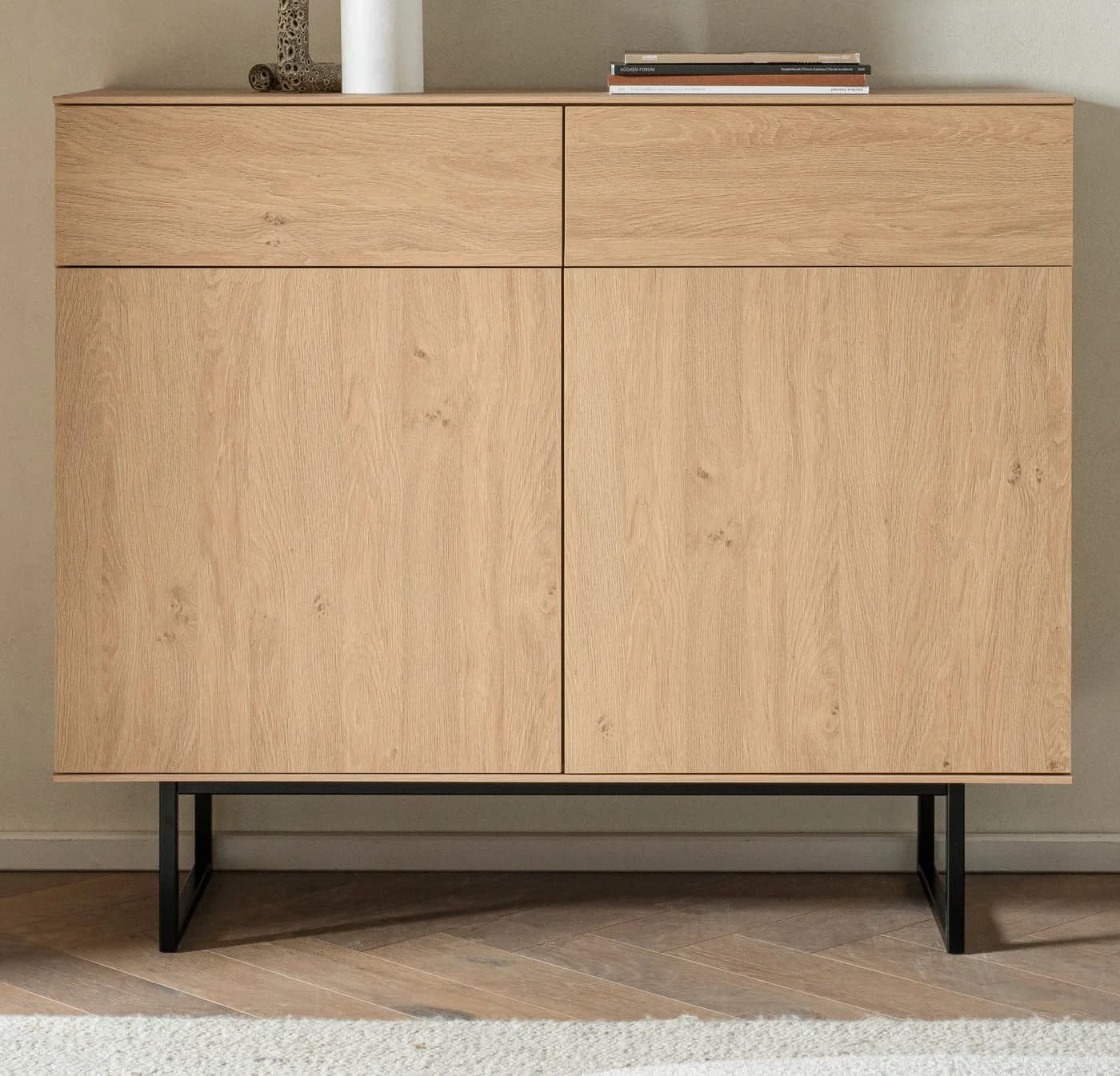 Furn.Design Sideboard Breda Eiche Dekor 115 x 98 cm Push-to-Open