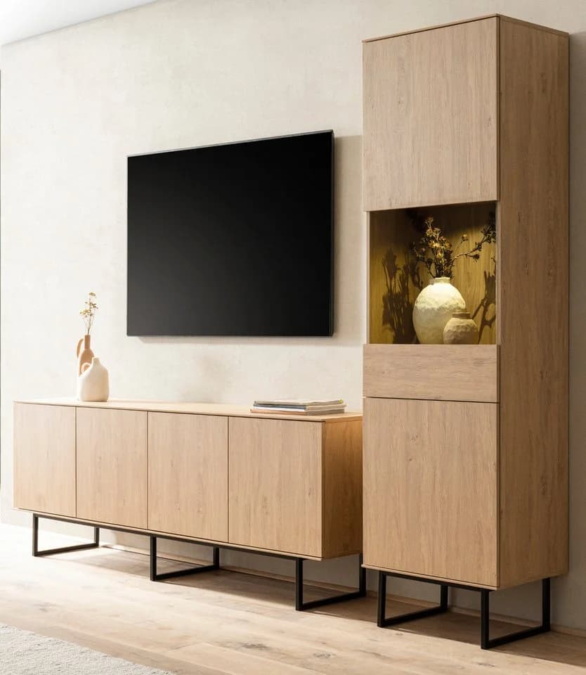 Furn.Design Wohnwand Breda Stone Eiche Push-to-Open - Bild 2