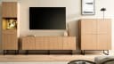Furn.Design Wohnwand Breda 3-teilig Stone Eiche Schwarz Push-to-Open Bild 1