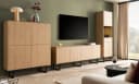Furn.Design Wohnwand Breda 3-teilig Stone Eiche Schwarz Push-to-Open Bild 3