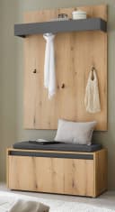 Furn.Design Garderoben-Set Center Eiche Grau mit Sitzkissen Bild 2