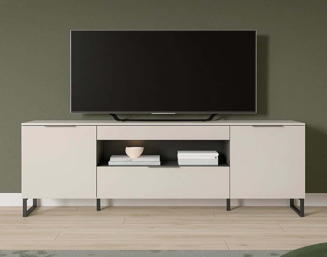 Inn.Furn Lowboard Morena TV Unterschrank Sand/Kaschmir 185 cm Soft-Close - Bild 5