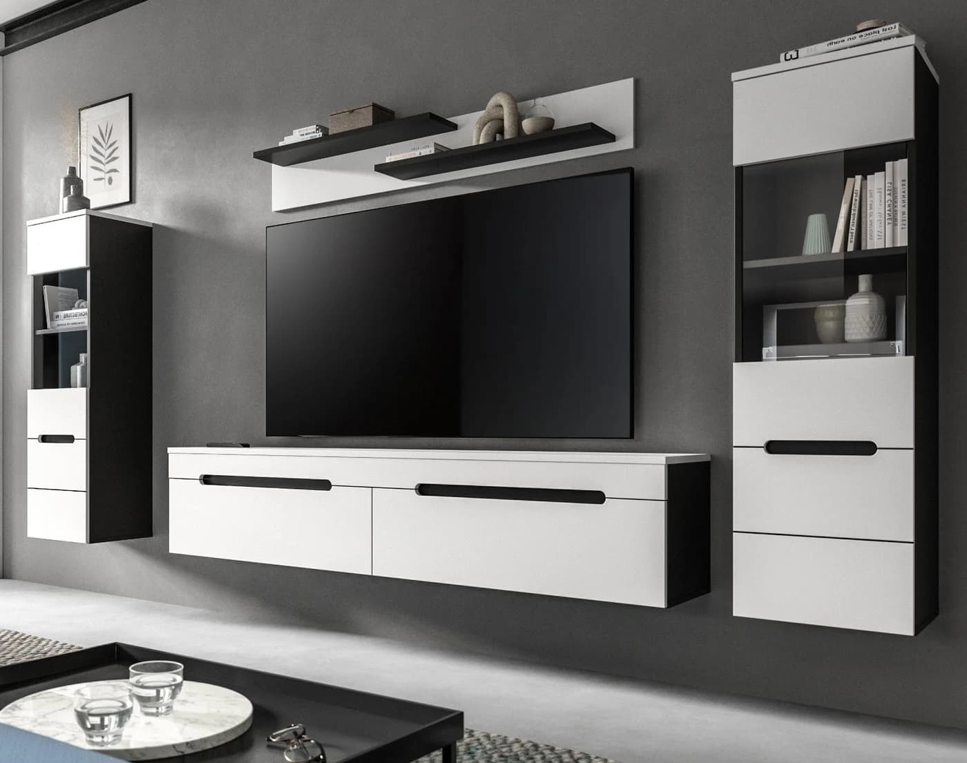 Inn.Furn Wohnwand Cooper Weiß/Grau 272 cm - Bild 2