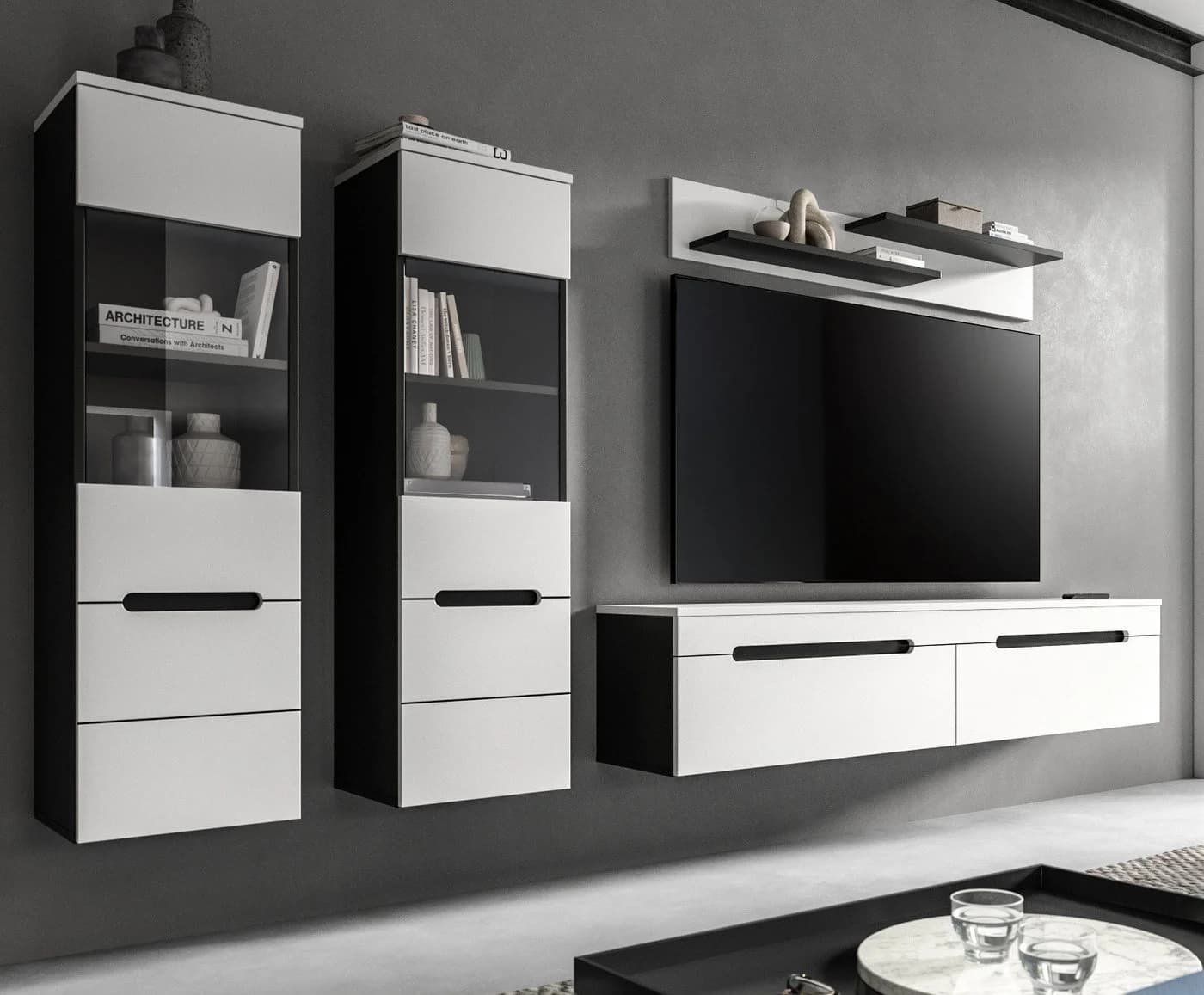 Inn.Furn Wohnwand Cooper Weiß/Grau 272 cm - Bild 3