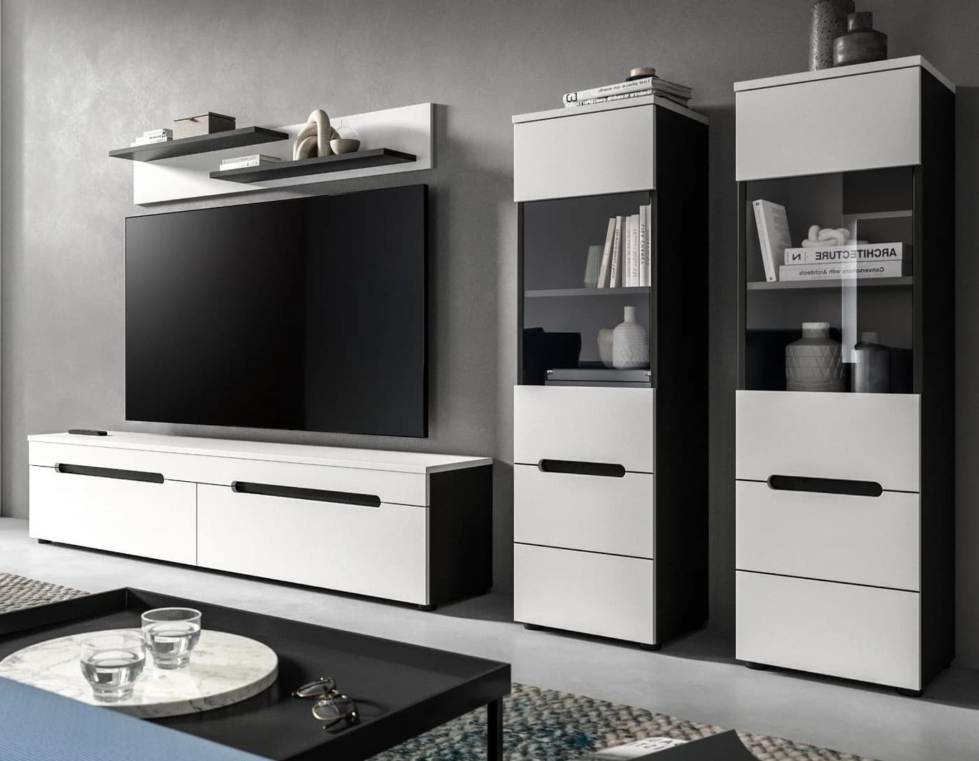 Inn.Furn Wohnwand Cooper Weiß/Grau 272 cm - Bild 4