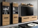 Inn.Furn Wohnwand Cooper 4-teilig Eiche Artisan Grau Soft-Close Bild 1