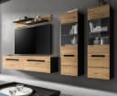 Inn.Furn Wohnwand Cooper 4-teilig Eiche Artisan Grau Soft-Close Bild 2