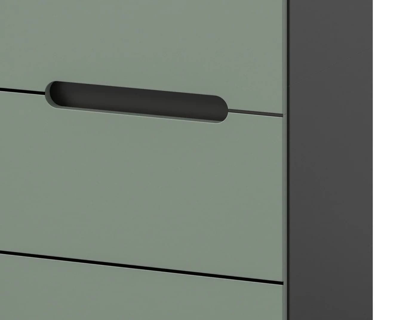 Inn.Furn Wohnwand Cooper 4-teilig Salbei Grün Basalt Grau - Bild 5