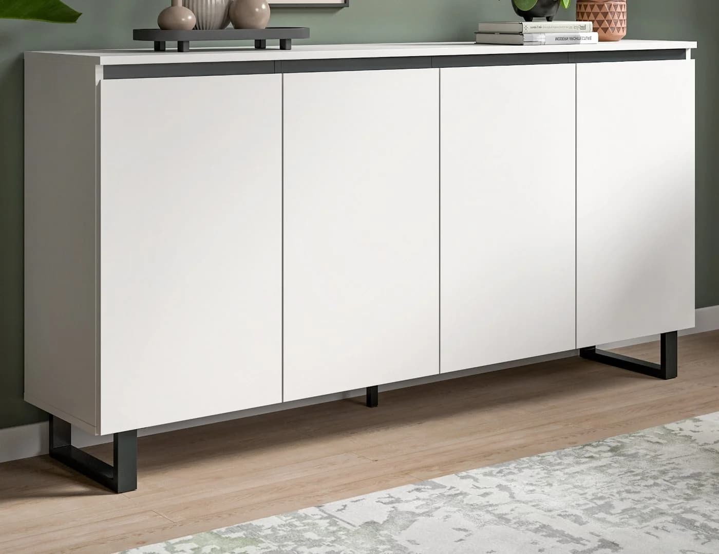 Inn.Furn Sideboard Gelia Weiß Schwarz Soft-Close 4-türig - Bild 5