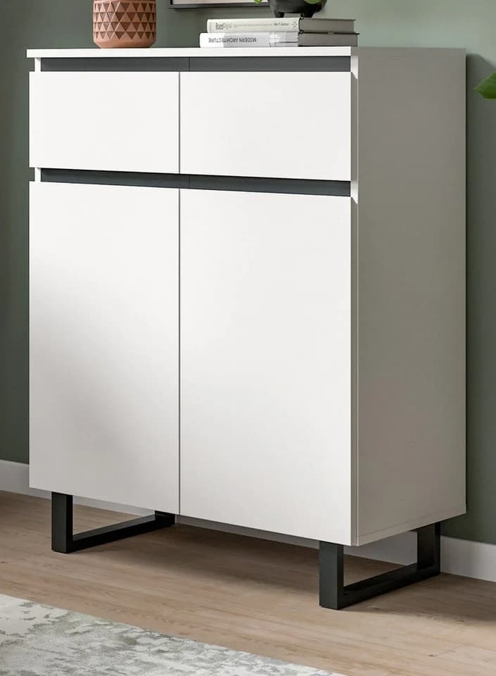 Inn.Furn Kommode Gelia Weiß Schwarz Soft-Close Vollauszug - Bild 2