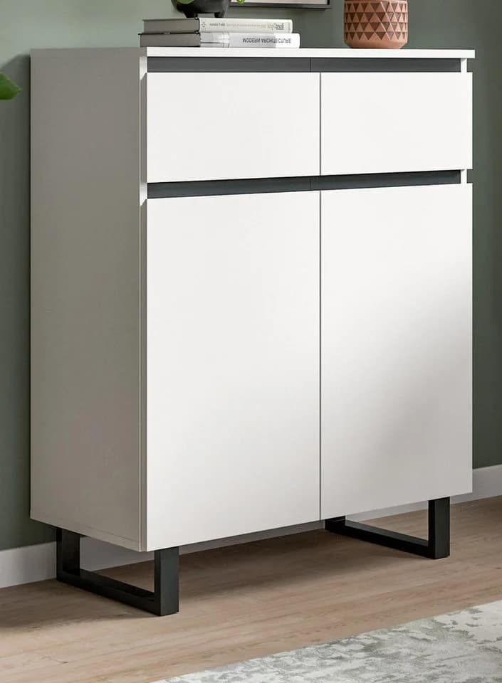 Inn.Furn Kommode Gelia Weiß Schwarz Soft-Close Vollauszug - Bild 5