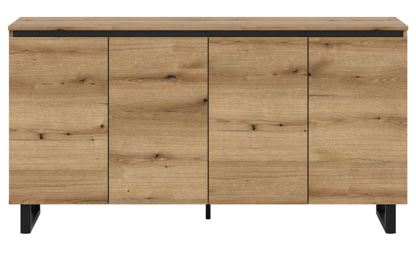 Inn.Furn Sideboard Gelia Eiche Schwarz Soft-Close 4-türig - Bild 3