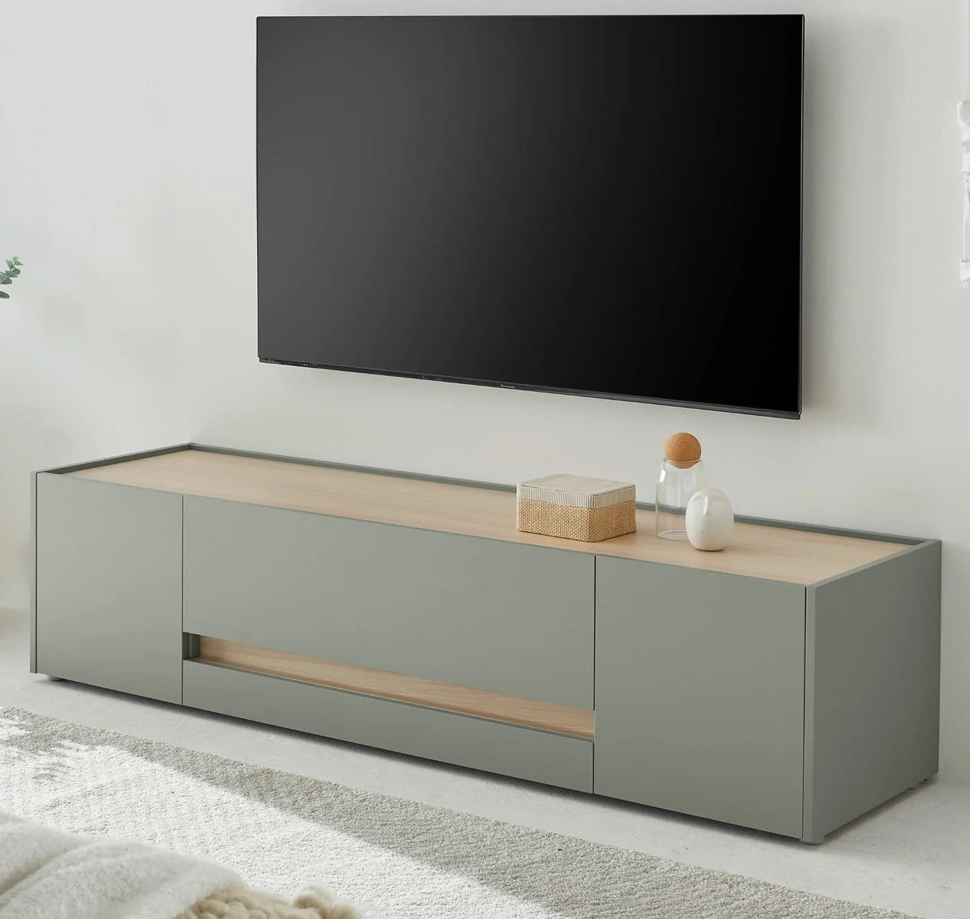 Furn.Design Lowboard Center Salbei Grün Eiche TV Unterschrank - Bild 2
