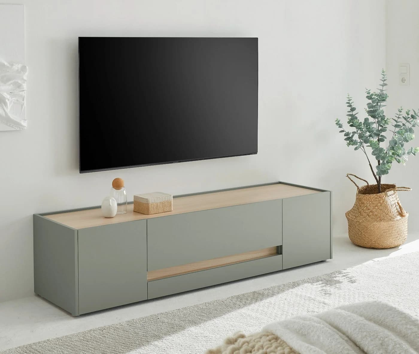 Furn.Design Lowboard Center Salbei Grün Eiche TV Unterschrank - Bild 3