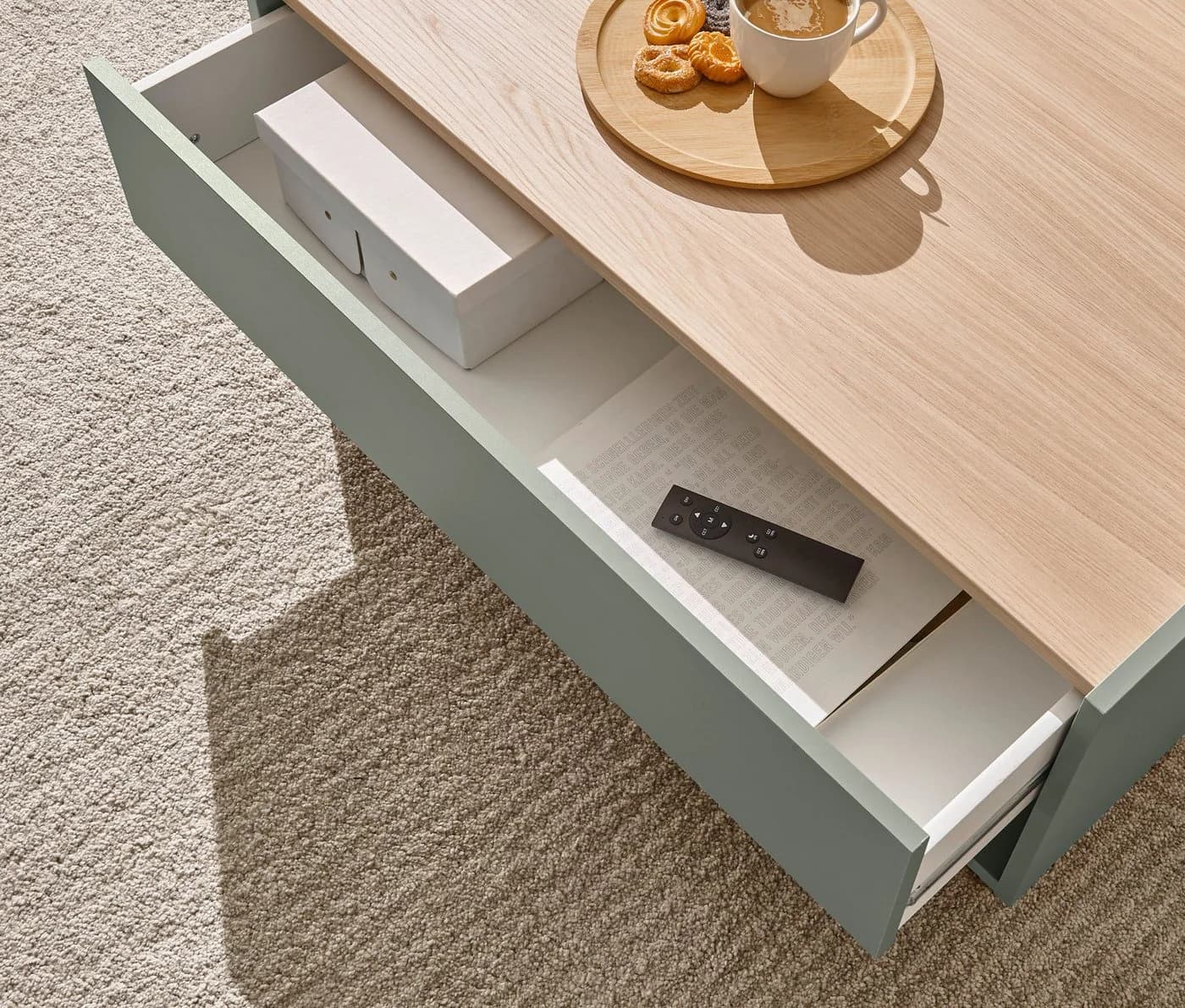 Furn.Design Couchtisch Center Salbei Grün mit Eiche, 90 x 60 cm - Bild 4