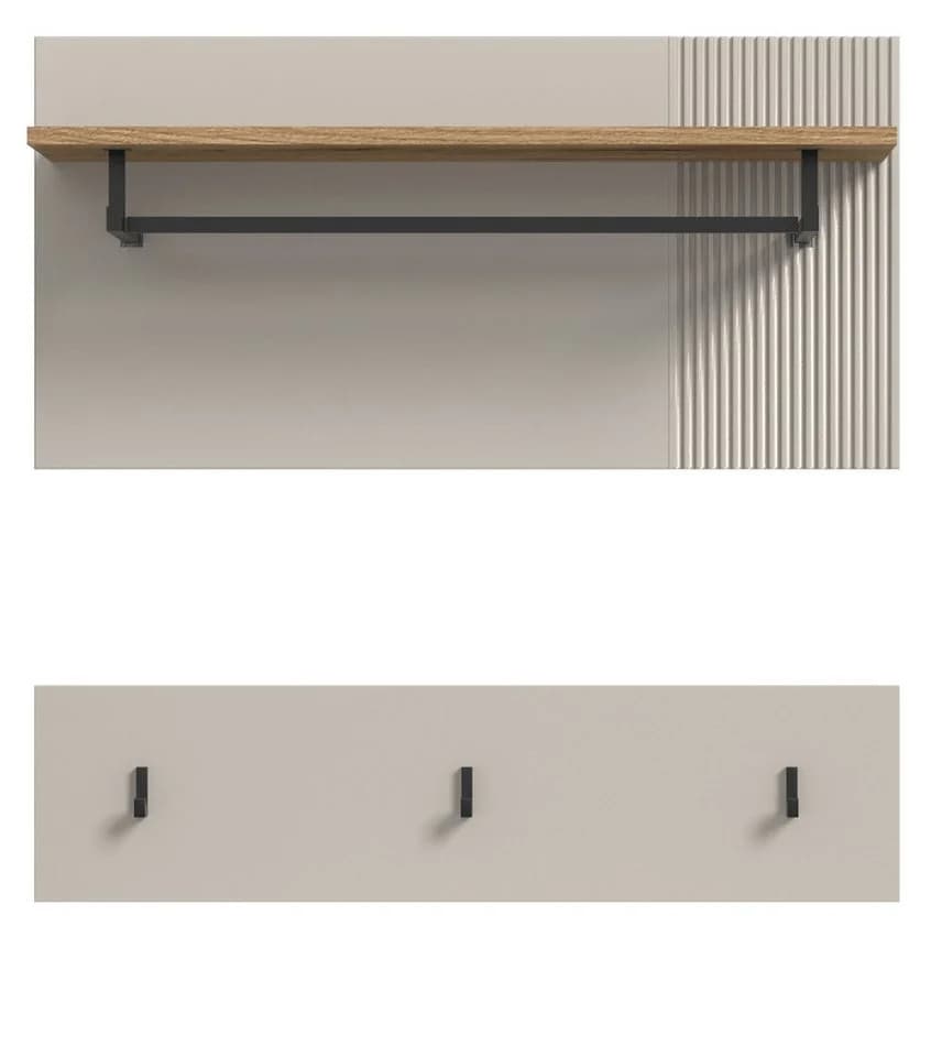 Inn.Furn Garderobenpaneel Skid Wandgarderobe Kaschmir Sand Eiche - Bild 4