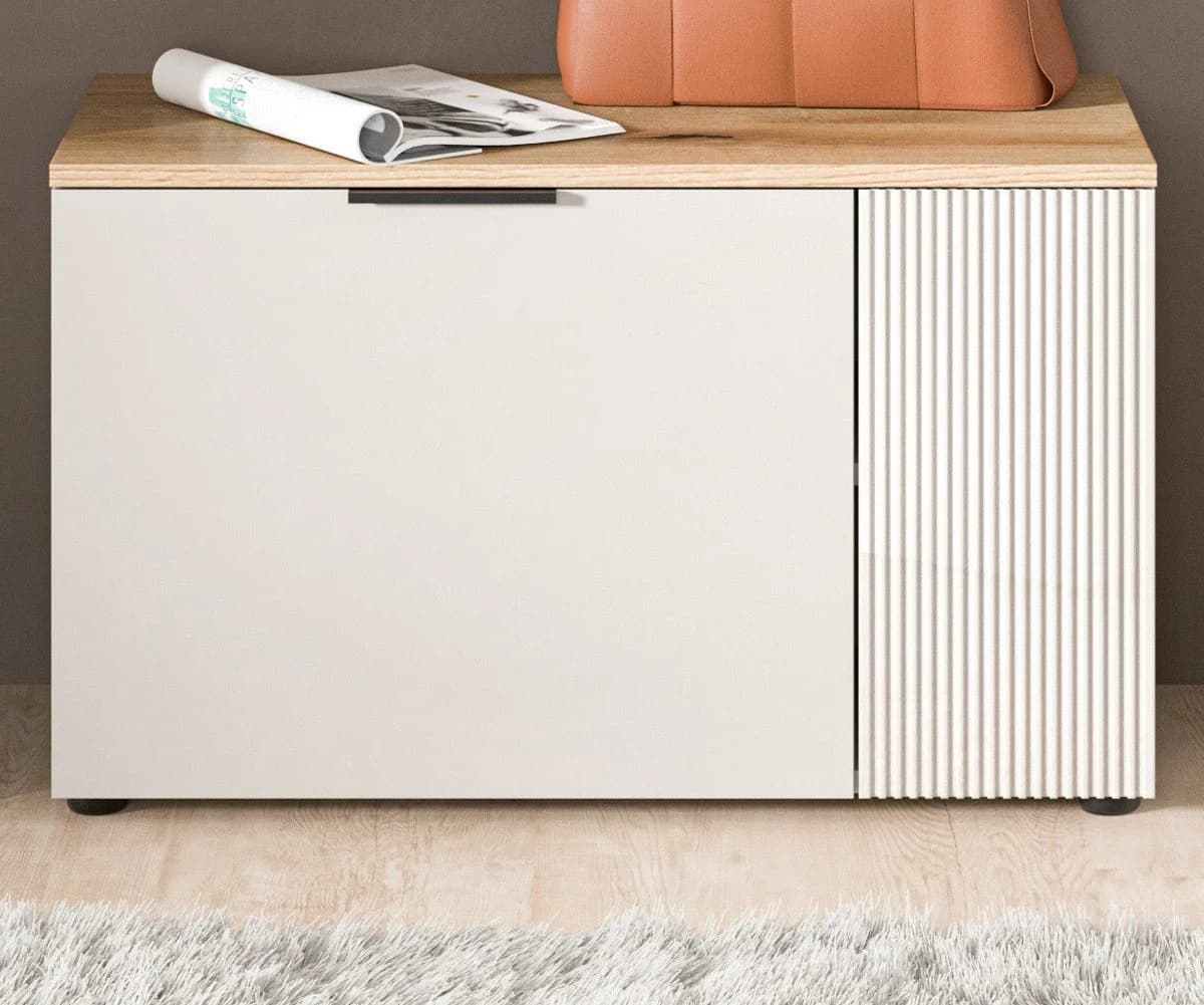 Inn.Furn Garderobenbank Skid Beige Eiche 2-türig