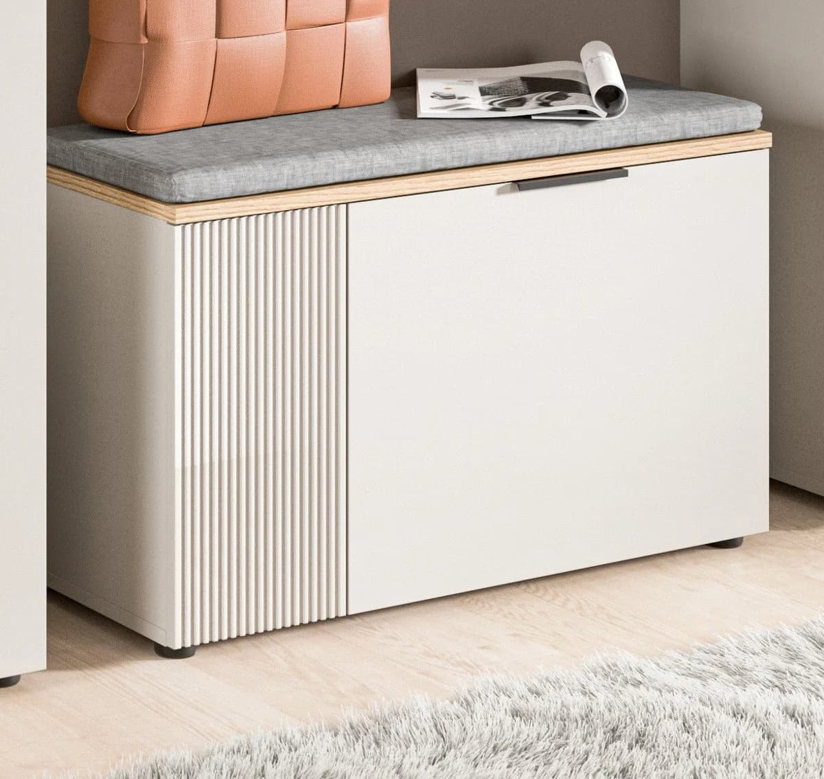 Inn.Furn Garderobenbank Skid Beige Eiche 2-türig - Bild 3